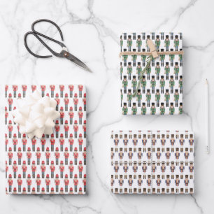 Aquarellnährungsmittel-Soldaten in Rot, Grün, Bl Geschenkpapier Set