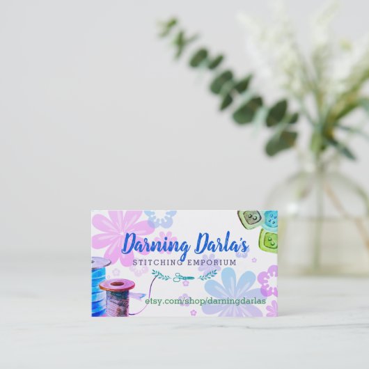 Aquarellnähte nahtlos Visitenkarte (Stehend Vorderseite)