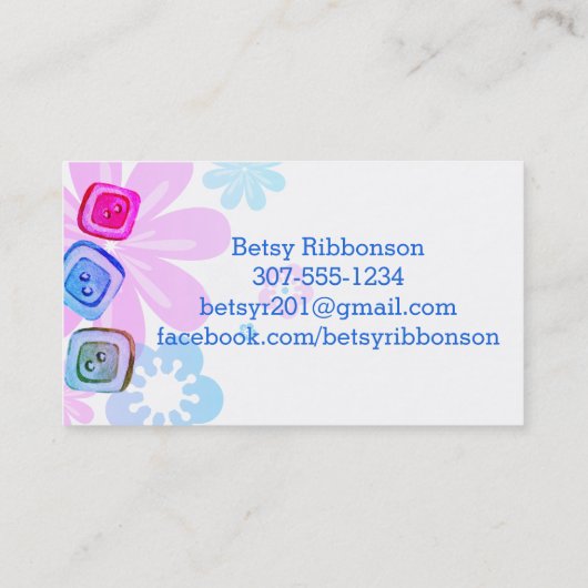 Aquarellnähte nahtlos Visitenkarte (Rückseite)