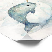 Aquarellnarkal, schneebedeckter Hintergrund Fotodruck (Ecke)