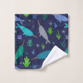 Aquarellnarkale unter dem Meer Gold Badhandtuch Set (Waschlappen)