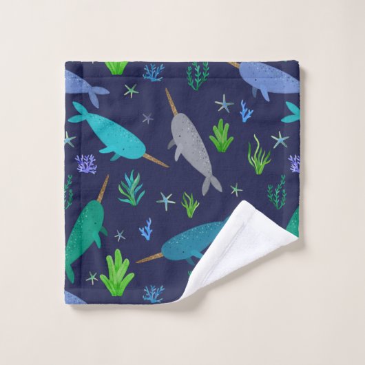 Aquarellnarkale unter dem Meer Gold Badhandtuch Set (Waschlappen)