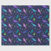 Aquarellnarkale unter dem Meer Gold Geschenkpapier (Flach)