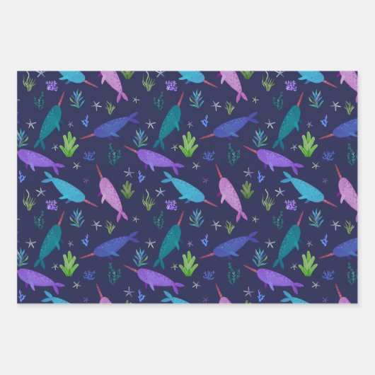 Aquarellnarkale unter dem Meer Gold Geschenkpapier Set (Vorderseite 2)