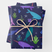 Aquarellnarkale unter dem Meer Gold Geschenkpapier Set (Beispiel)