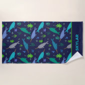 Aquarellnarkale unter dem Meer Gold Kinder Strandtuch (Vorderseite)