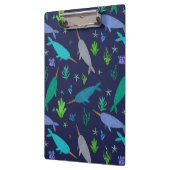 Aquarellnarkale unter dem Meer Gold Klemmbrett (Links)