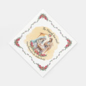 Aquarellnativität und Rose für individuelle Servie Serviette (Ecke)