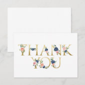 Aquarellnavy & Coral Floral Danke Karte (Vorne/Hinten)