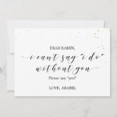 Aquarellnavy & Gold werden Sie meine Bridesmaid se Einladung (Rückseite)