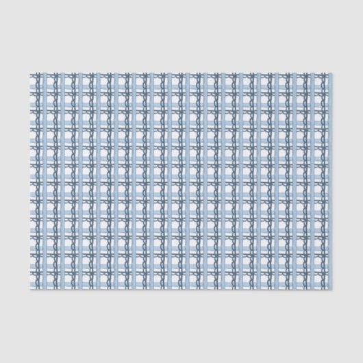 Aquarellnavy und Blue Kariert Seidenpapier (Vorderseite)