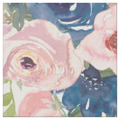 Aquarellnavy und Blush Floral Stoff (Nahaufnahme)