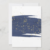 Aquarellnavy und Gold Sparkone Probe Abendessen Einladung (Rückseite)