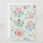 Aquarellnuancen Pastel Succules Baby Brunch Einladung (Rückseite)