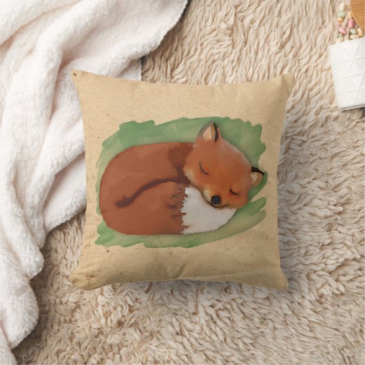 Aquarellnuss Fox Pillow Kissen (Decke)