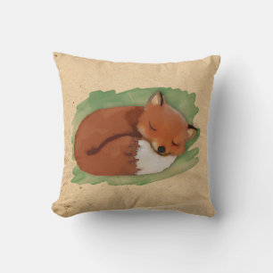 Aquarellnuss Fox Pillow Kissen