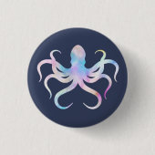 Aquarelloktopus Button (Vorderseite)