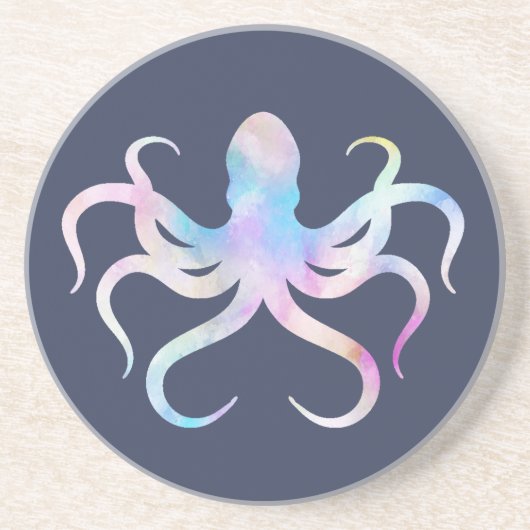 Aquarelloktopus Getränkeuntersetzer (Vorne)