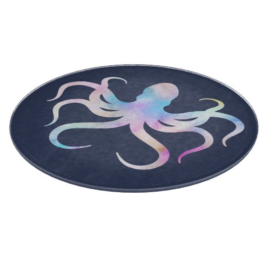 Aquarelloktopus Schneidebrett (Ecke)