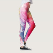 Aquarellöl Farbe Farbe Regenbogen Farbe Leinwand P Leggings (Rechts)