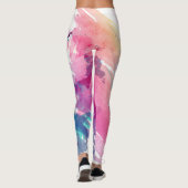 Aquarellöl Farbe Farbe Regenbogen Farbe Leinwand P Leggings (Rückseite)