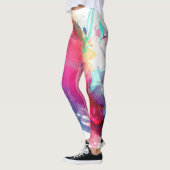 Aquarellöl Farbe Farbe Regenbogen Farbe Leinwand P Leggings (Links)