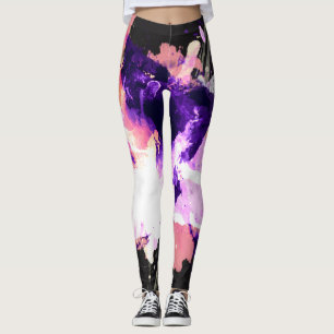 Aquarellöl Farbe Lila Lavendel Leinwand Brush Leggings