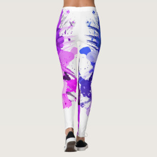 Aquarellöl Paint Pink Blue Leinwand Brush Leggings