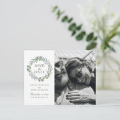 Aquarelloliven. Italienisch elegant Save the Date Postkarte (Stehend Vorderseite)