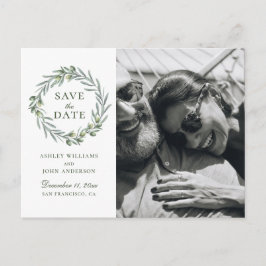 Aquarelloliven. Italienisch elegant Save the Date Postkarte