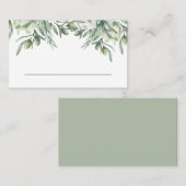 Aquarelloliven. Italienische Hochzeit Platzkarte (Vorne/Hinten)