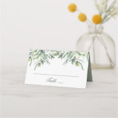 Aquarelloliven. Sommergarten Italienische Hochzeit Platzkarte (Vorderseite)