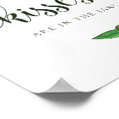 Aquarelloliven wie viele Küsse Zeichen Poster (Ecke)