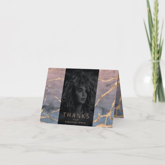 Aquarellombre Oase, modern gold Universität Grad Dankeskarte (Vorderseite)