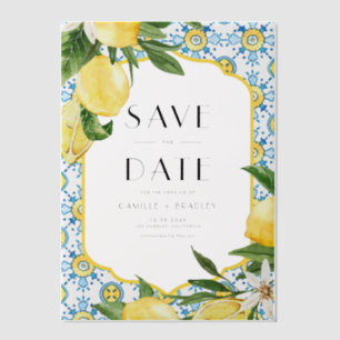 Aquarellon Lemon Mittelmeer Save the Date Pergament Einladungen