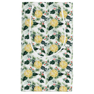 Aquarellon Lemon und Holly Pattern Weihnachten Kleine Geschenktüte