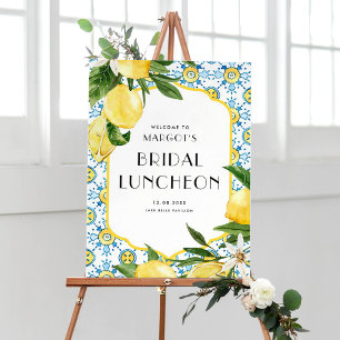 Aquarellon Lemon und marokkanische Tile Bridal Lun Poster