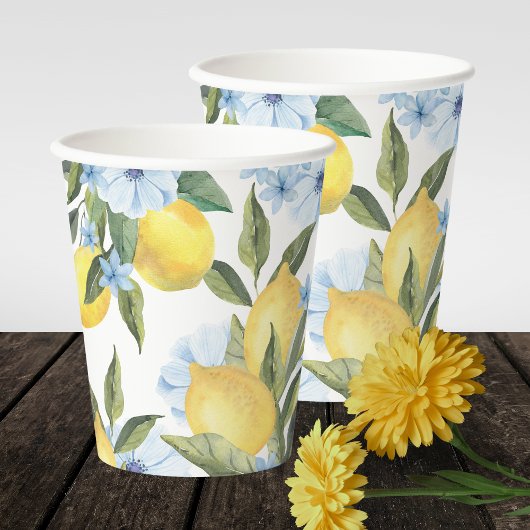 Aquarellon und Blaue Blume Pappbecher