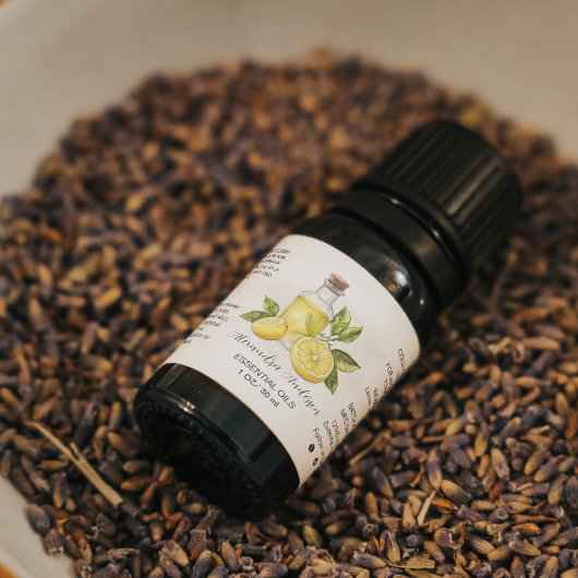 Aquarellon Zitrusfrüchte ätherische Öle Flasche Adressaufkleber