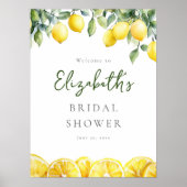 Aquarellon Zitrusfrüchte Brautparty Begrüßungszeic Poster (Vorne)