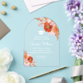 Aquarellorange Blume Modernes Party Abschluss Acryleinladungen (Insitu (Hochzeit))