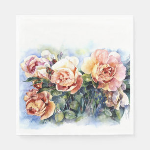 Aquarellorange-Blume Rose zur Abbildung des Durchl Serviette