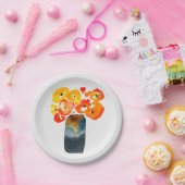 Aquarellorange und rote Mohnblumen Pappteller (Party)