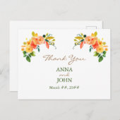 Aquarellorange Vielen Dank Postkarte (Vorne/Hinten)