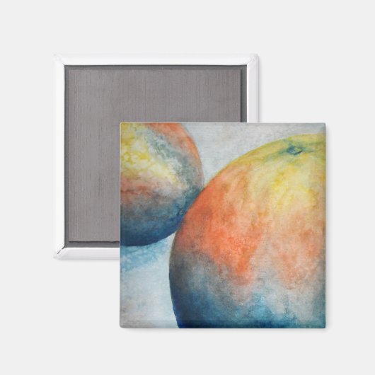 Aquarellorangen Magnet (Vorderseite/Rückseite)