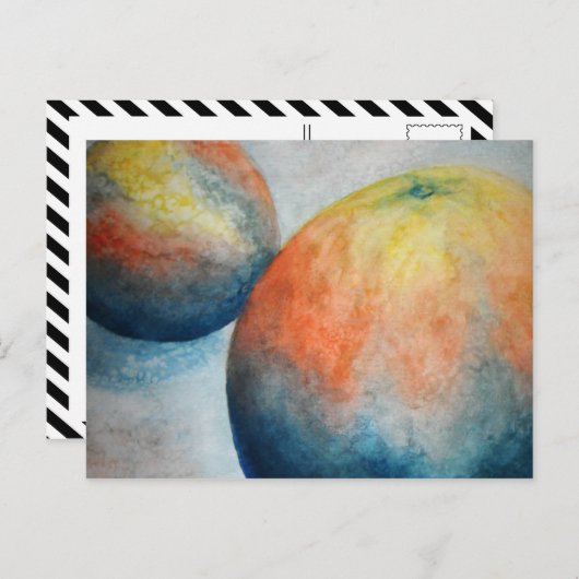 Aquarellorangen Postkarte (Vorne/Hinten)