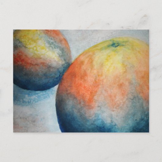 Aquarellorangen Postkarte (Vorderseite)