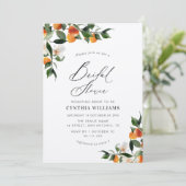 Aquarellorangen Zitruskraft-Brautparty Einladung (Stehend Vorderseite)