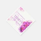 Aquarellorchid Blume 30. individuelle Name Serviette (Ecke)