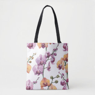 Aquarellorchid-Blume, nahtlose Muster. Tasche